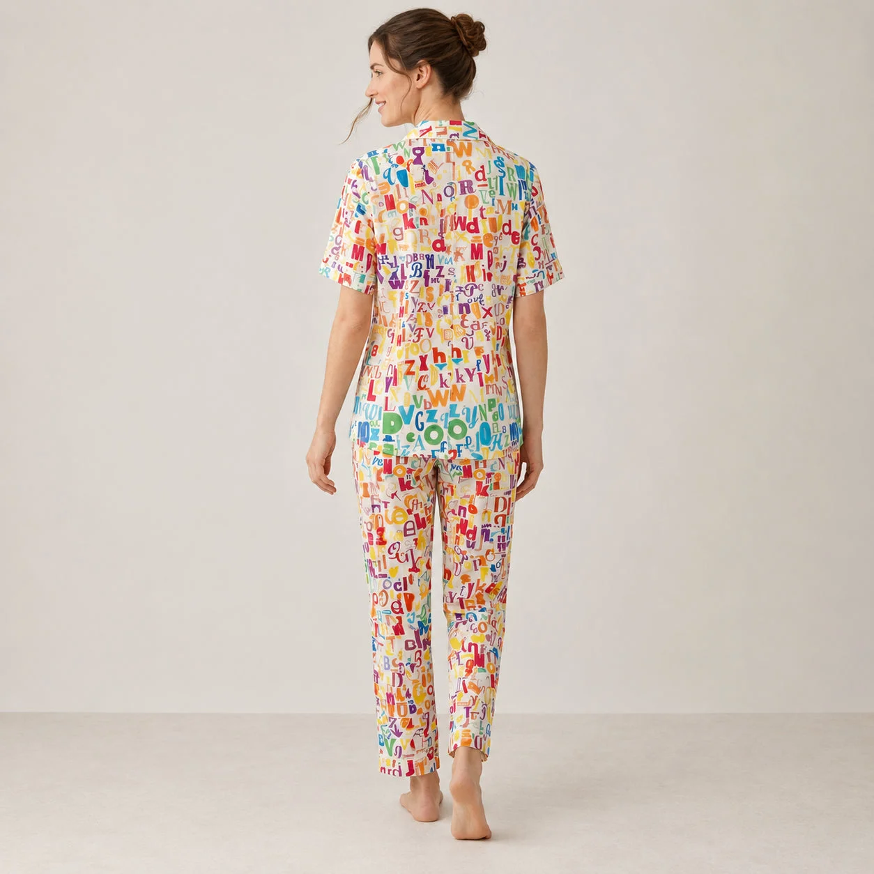 Multi-Color Printed Arabic  Night Suit Soft, Fun & Comfortable 2-Piece Set — photo 3