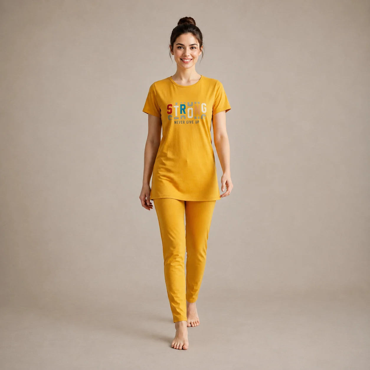 Mustard Long Shirt Trouser Set Soft, Comfortable & Relaxed Fit — photo 3