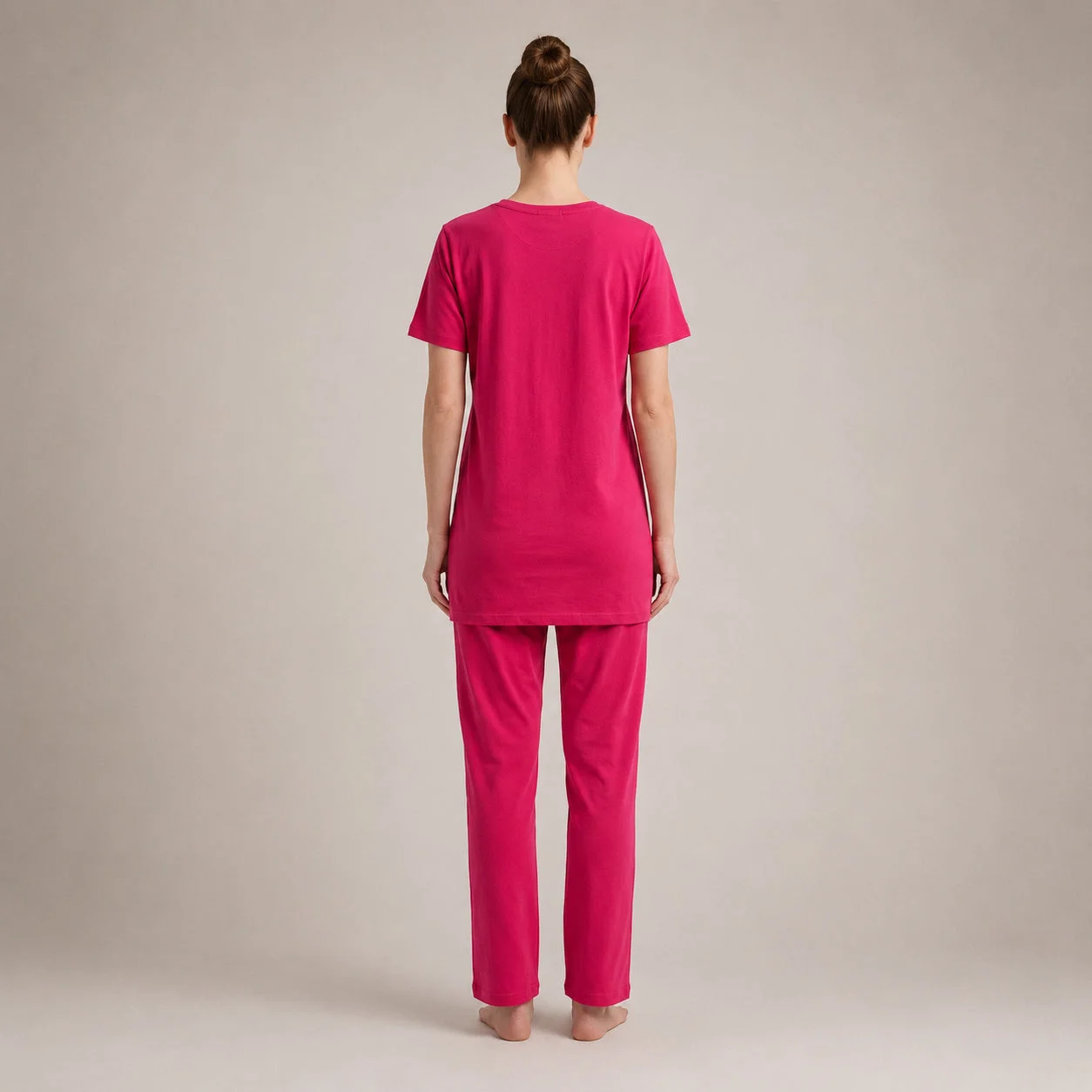 Pink Long Shirt Trouser Set Soft, Comfortable & Relaxed Fit — photo 3