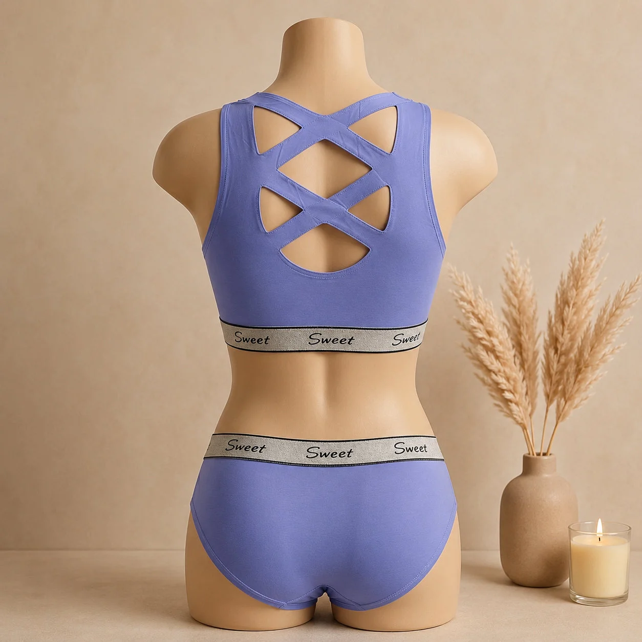 Women’s Padded Sports Bra & Panty Set – Soft Wireless Everyday Comfort — photo 3