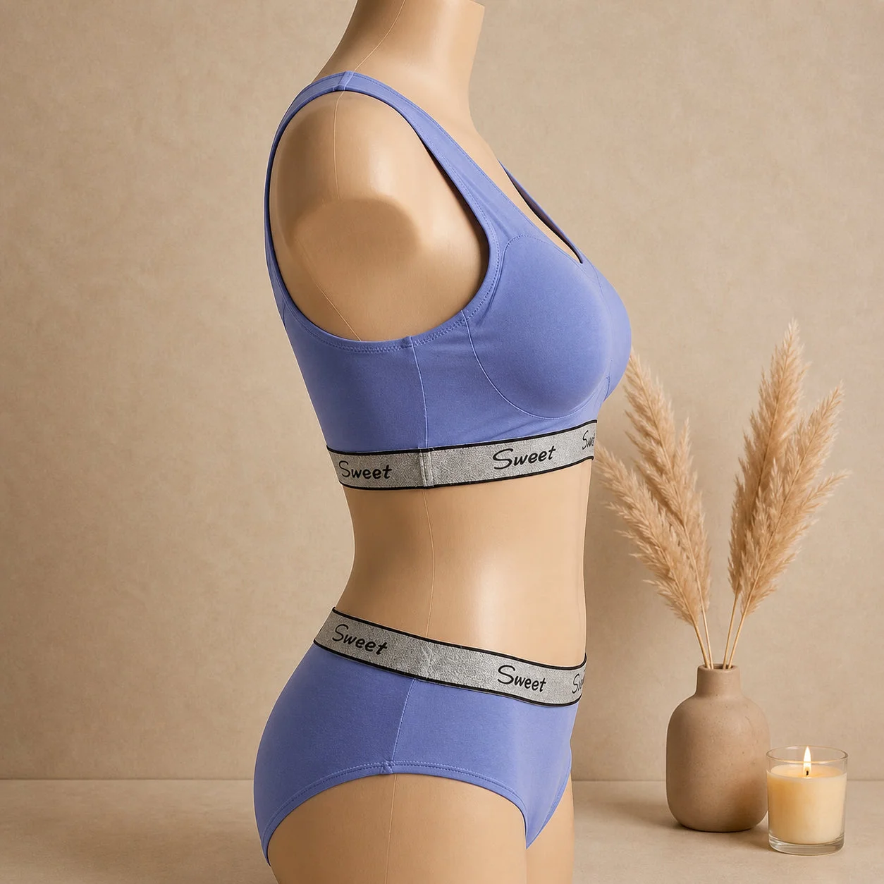 Women’s Padded Sports Bra & Panty Set – Soft Wireless Everyday Comfort — photo 4