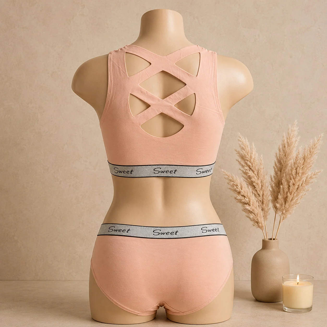 Women’s Padded Sports Bra & Panty Set – Soft Wireless Everyday Comfort — photo 3