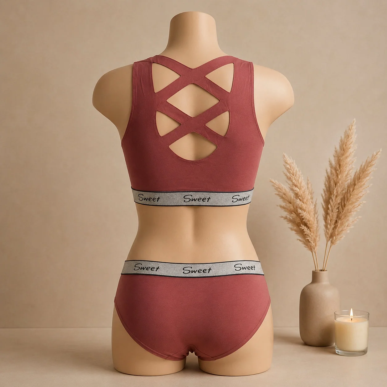 Women’s Padded Sports Bra & Panty Set – Soft Wireless Everyday Comfort — photo 3