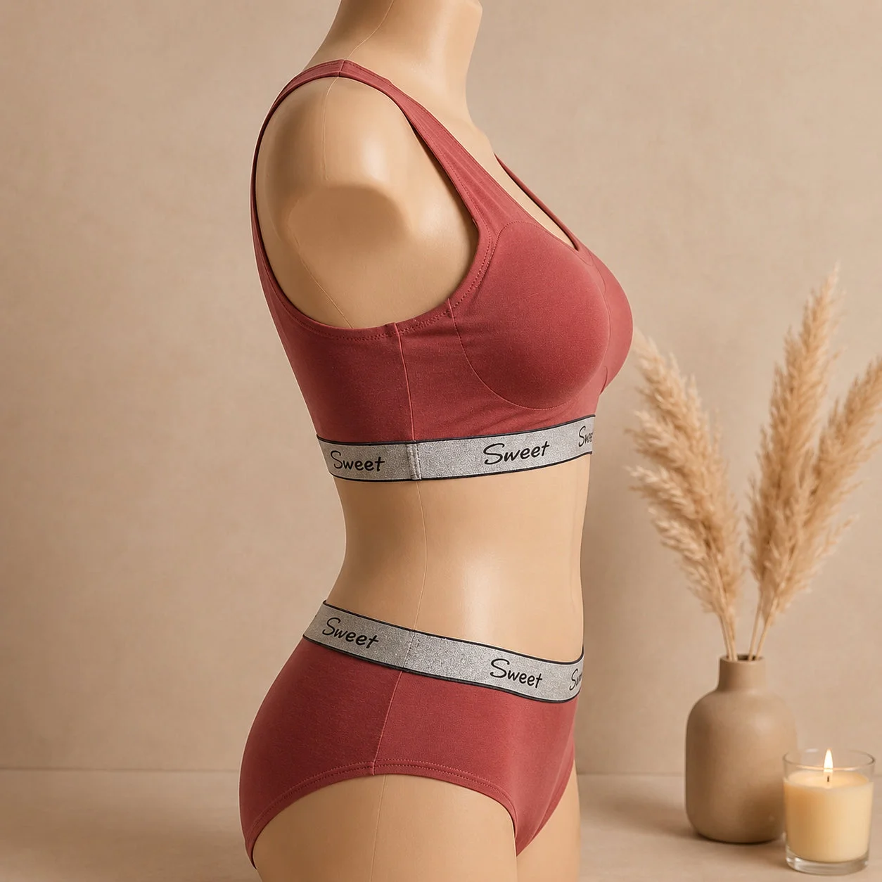 Women’s Padded Sports Bra & Panty Set – Soft Wireless Everyday Comfort — photo 4